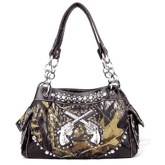 Texas West Adult Polyester Camouflage Shoulder Bag Handbag with Matching Wallet, 2-Piece