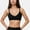 Black, variant on Women's V-Neck Bralette Sports Bra with Thin Adjustable Straps and Seam Detail for Light Support - Large, Navy