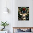 YANMS Deer Antlers Christmas Wreath Print On Canvas Wall Decor for Home