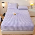 thumbnail image 5 of Plush Bed Sheet, 70.86x78.74" Flannel Fitted Sheet Queen Size Super Soft Warm Velvet Plush Bed Sheets, Faux Rabbit Fur Bedding Mattress Cover Fleece Sheets King Size 1 Pack, 5 of 7
