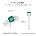 thumbnail image 6 of Rosec Jewels Asscher Cut Lab Grown Emerald Solitaire Ring for Women with Diamond, 14K White Gold, US 3.00, 6 of 9