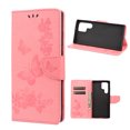 thumbnail image 1 of Allytech Wallet Case for Samsung Galaxy S22 Ultra 5G, Big Butterfly Embossed PU Leather Kickstand Flip Cover Shockproof Drop Protection Anti-scratch Wallet Cover for Samsung Galaxy S22 Ultra,Pink, 1 of 4