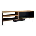 thumbnail image 3 of Mueble para TV 65' Playcon Praga Organizador Multiusos Negro y Madera Naranja, 3 of 9