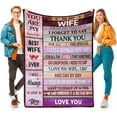 thumbnail image 1 of LHSHID Gifts for Wife from Husband to My Wife Blanket Gift Ideas Letter Warm Soft Throw Blankets for Wife Wife Blankets Gifts for Wedding Anniversary Birthday Valentines Christmas 40"x50", 1 of 5