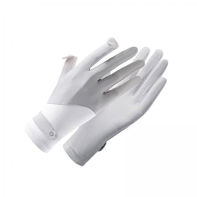 TISHITA 5x Gants de Protection Solaire pour Femmes Randonnée Golf Vélo Gants Doigts Complets Blanc Gris Doigts