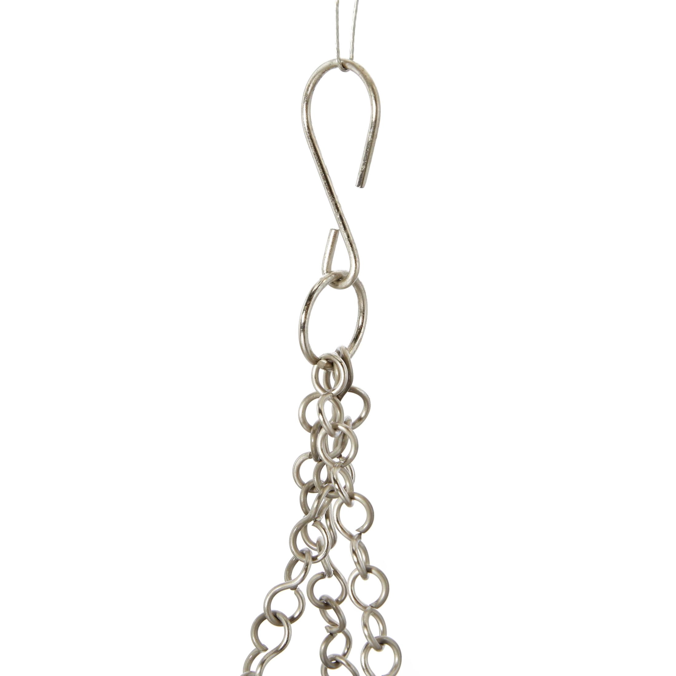 DecMode 5", 6"H Round Silver Metal Hanging Dome Wall Planter with Chain (2 Count)