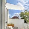 thumbnail image 2 of Outsunny 7.5ft Half Umbrella Patio Parasol Sun Shade, Crank Handle, Cream, 2 of 10