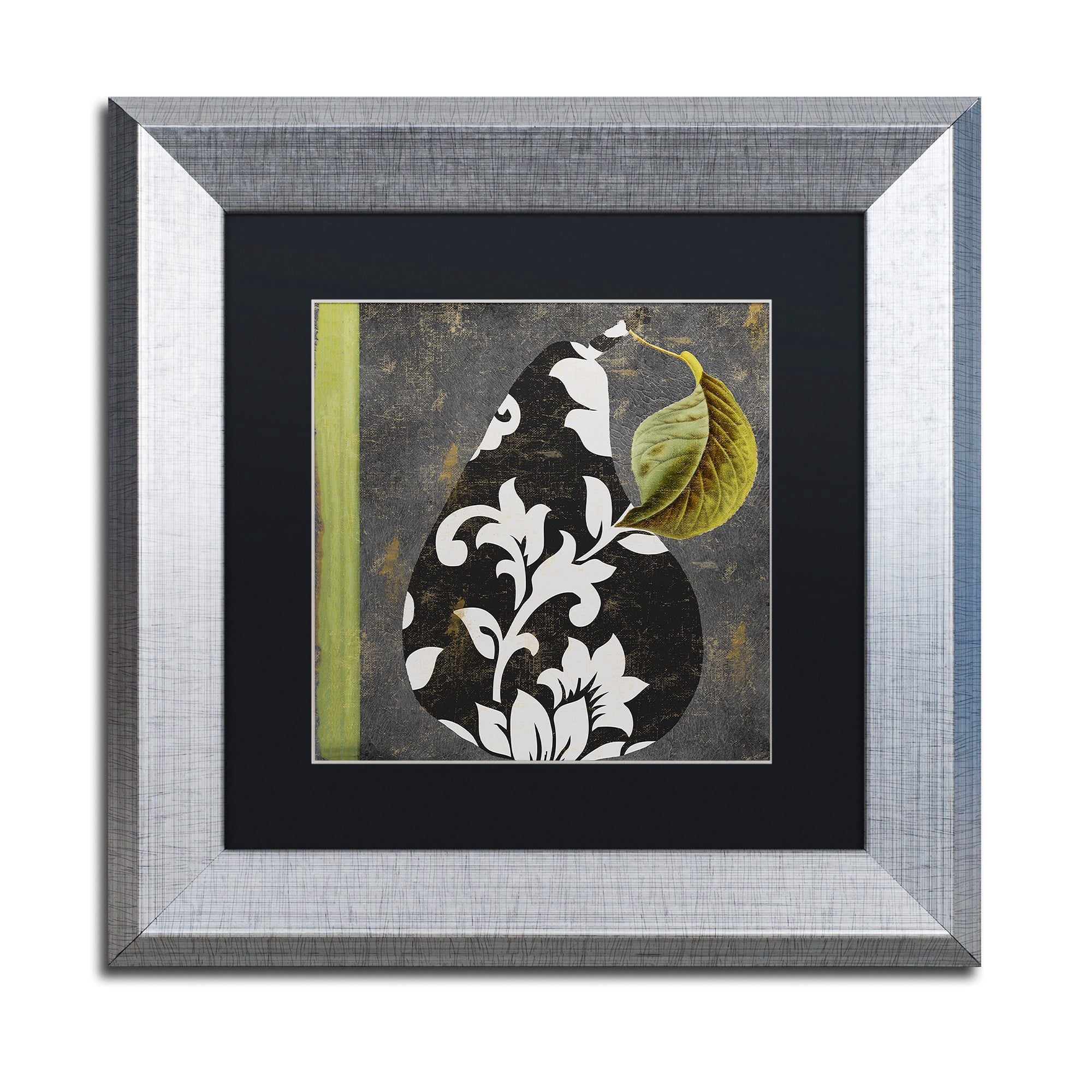 Trademark Fine Art "Decorative Pear II" Canvas Art by Color Bakery Black Matte, Silver Frame