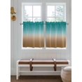 thumbnail image 7 of Half Window Curtains 24 Inches Long, Teal Brown Ombre Window Treatment Curtain Drapes, Turquoise Gradient Modern Abstract Art Short Curtains Tiers for Kitchen Over Sink, 27.5"x24", 2 Panels, 7 of 7