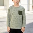 thumbnail image 2 of QGJZVUNL Boys Dinosour Printed Long Sleeve T Shirts Fall Casual Layer Tops Cartoon Round Neck Tshirts Size 2-3 Years, 2 of 5