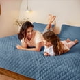 thumbnail image 3 of Exclusivo Mezcla King Quilt Set, 3-Piece Lightweight King Quilts Soft Bedspreads Bed Coverlets, Bluish Grey, 104"x96", 3 of 8