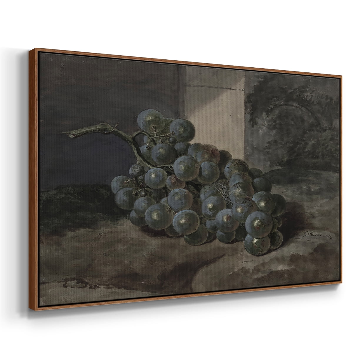 Vintage Botanical Print-XLIII By Wexford Home Framed in Walnut Wood Gallery Wrapped Canvas 17 in. x 25 in.