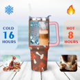 thumbnail image 4 of 40oz Mushroom Red Autumn Stainless Steel Flip Straw Tumbler Spill Proof Travel Cup Double Wall Vacuum Insulated Coffee Mug with Top Handle, 4 of 6