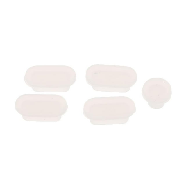 5 tapones de silicona antipolvo para el puerto de carga de ordenadores portátiles y Mac Claro
