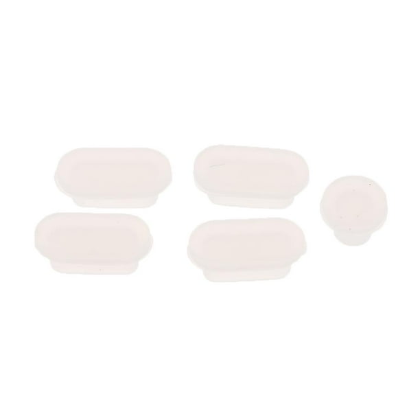 5 tapones de silicona antipolvo para el puerto de carga de ordenadores portátiles y Mac Claro