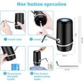 thumbnail image 3 of Dispensador de agua de 5 galones, bomba de agua potable eléctrica Bomba de jarra de agua portátil automática para botella de 5 galones - Negro, 3 of 5