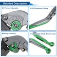 thumbnail image 4 of Unique Bargains Short/Long Brake Clutch Levers for Kawasaki ZX6R 2019-2025 Adjustable Motorcycle Handlebar Brake Lever Aluminum Alloy Titanium Handle Green End 1 pair, 4 of 7