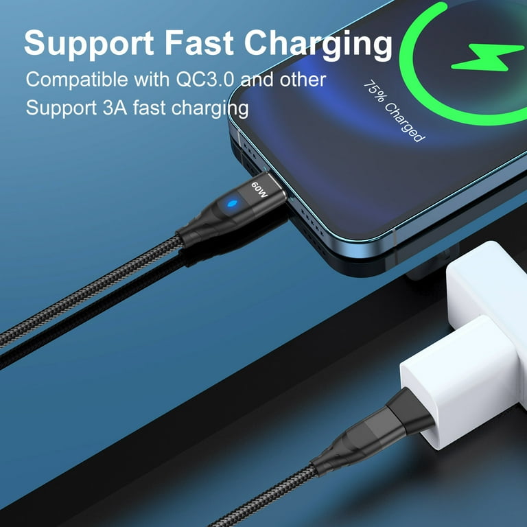 60W Magnetic Cable Fast Charging USB C To TypeC Micro Magnetic