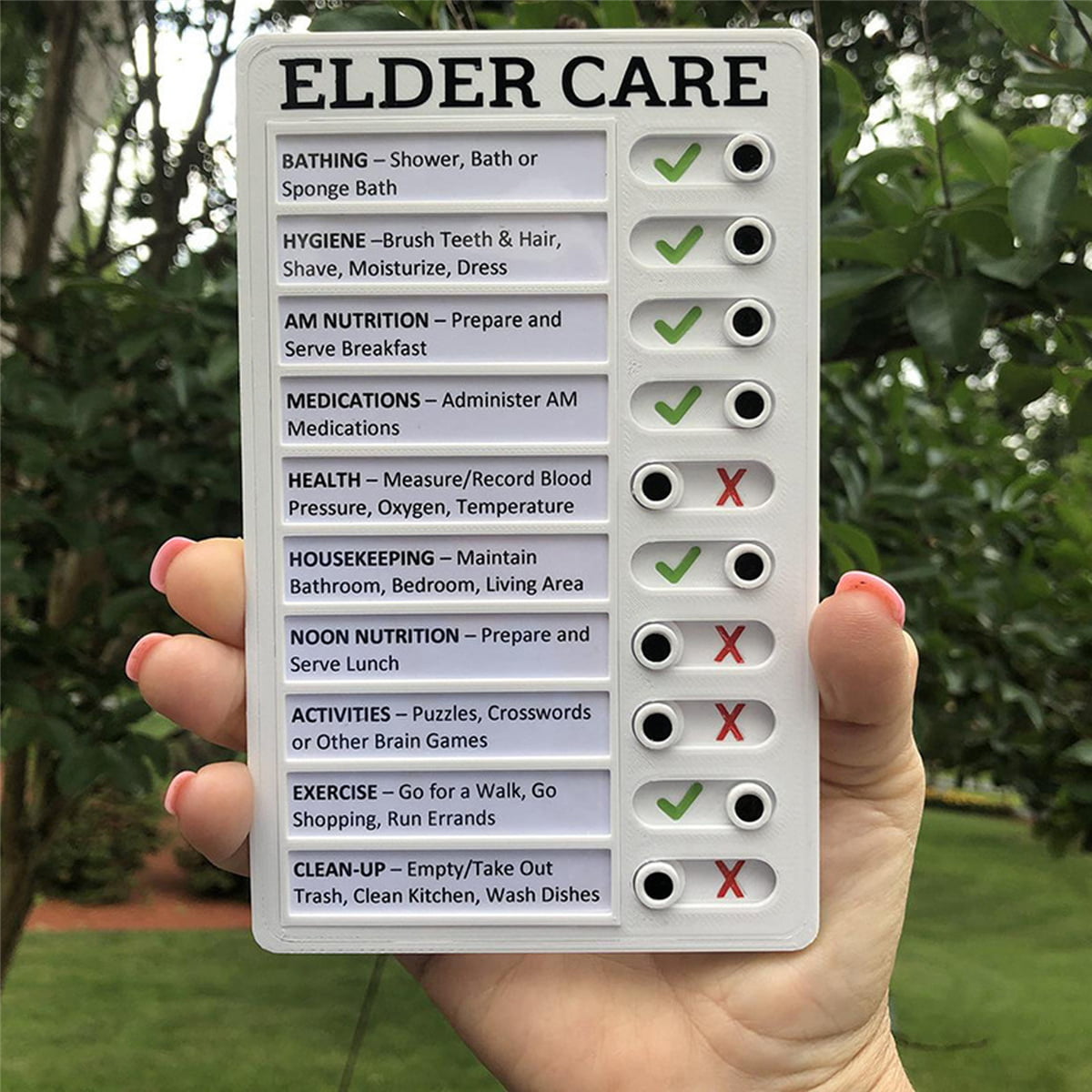 Memo Plastic Board RV Checklist My Chores Reusable Elder Care Checklist Tool 