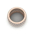 thumbnail image 3 of Natural 5.00Ct Round Cut Diamond Wide Pave Women's Anniversary Wedding Eternity Band Ring Solid 18k Rose Gold F VS2, 3 of 3