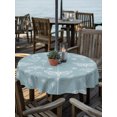 thumbnail image 3 of Outdoor Tablecloth with Umbrella Hole Zipper Blue Butterfly Botanical Round Tablecloth 60" Waterproof Outside Table Cloth Summer Plants Line Art Patio Table Cover Tablecloths for Picnic Party, 3 of 8