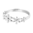 thumbnail image 5 of Row of Delicate Flowers .925 Sterling Silver Ring, 5 of 5