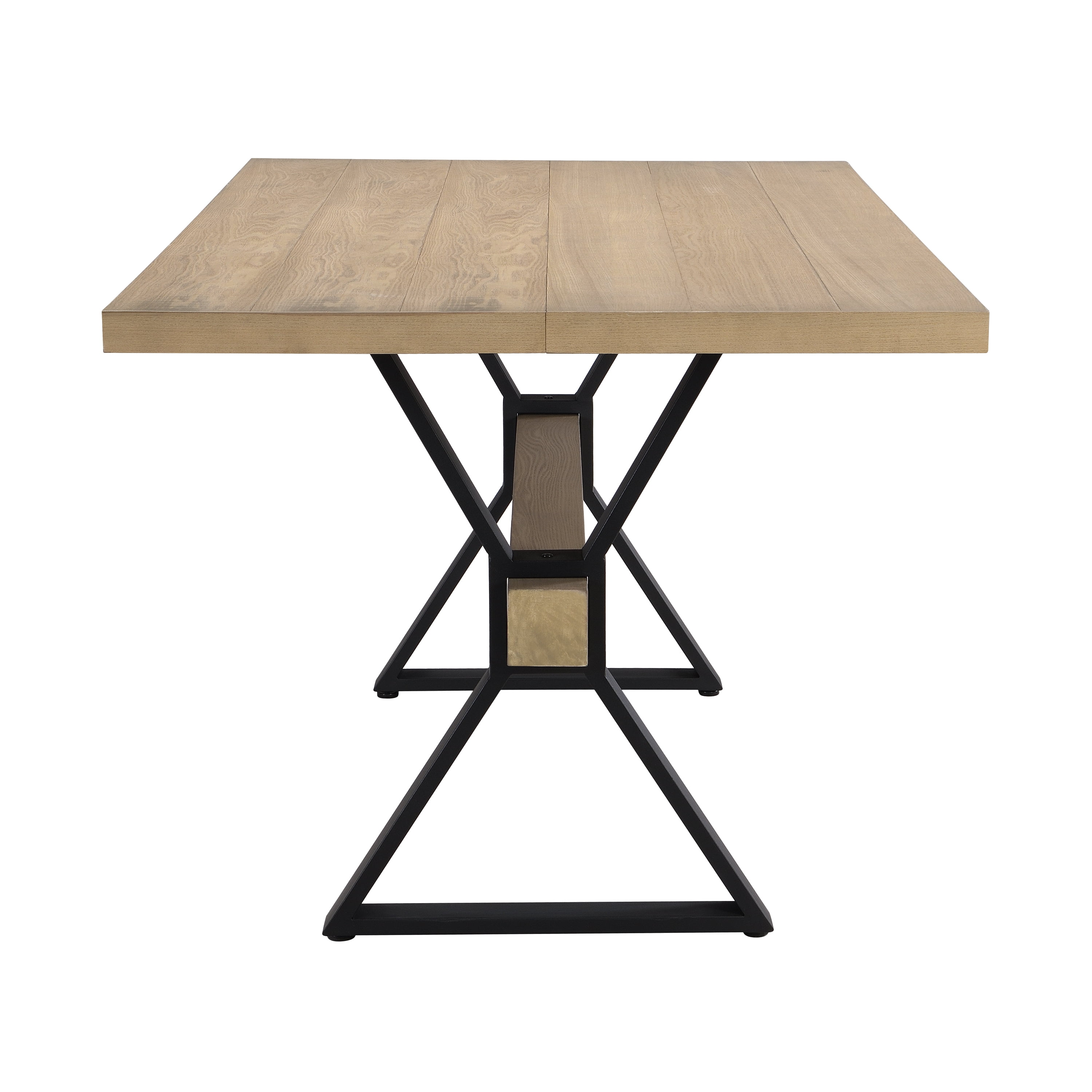 Euroco 63" Wood Rectangular Dining Table for 4-6, Kitchen Table with X-shaped Metal Legs for Kitchen Dining Room,Living Room,Natural Ash