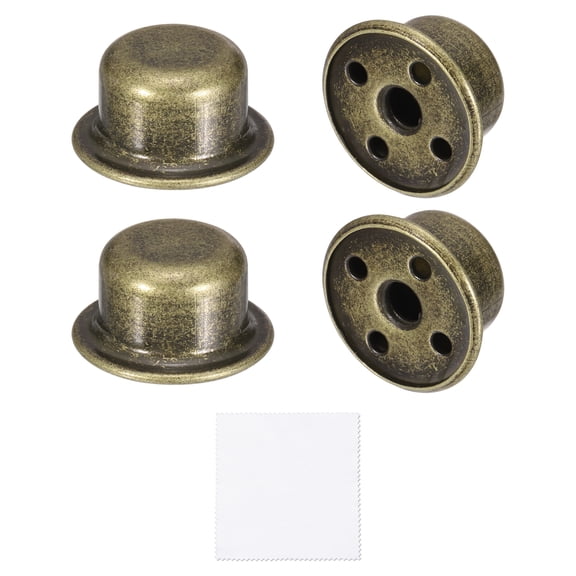 Uxcell 4Pcs 0.5" Tall Lamp Finials, 1/4-27 Thread Lamp Cap Knob Decoration Screw Cap Nuts with Cleaning Cloth for Table Floor Lighting Fixtures Shade Holder Decor, Bronze