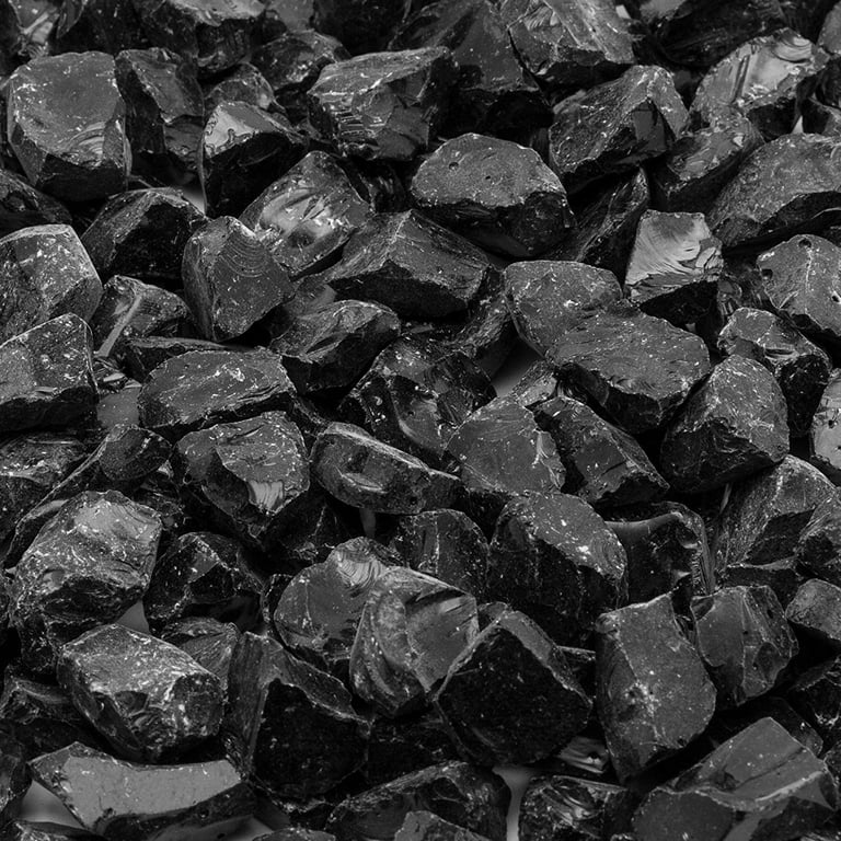 Dragon Glass 20 lb Black Landscape & Fire Pit Glass, 1/2 Dragon Glass 20 lb Black Landscape & Fire Pit Glass, 1/2