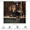 thumbnail image 2 of Lonely Bathing Dog Shower Curtain Set for Bathroom 4Pcs Cluttered Bathroom Animal Classic Bathroom Sets with Rugs Toilet Lid Cover Bath Mat Shower Curtain Set with Hooks, Bathroom Decor, 2 of 8