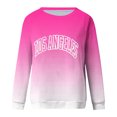 thumbnail image 3 of WREESH Women's Long Sleeve Letter Graphic Sweatshirt Fall Casual Crewneck Loose Fit Top Pink, 3 of 5