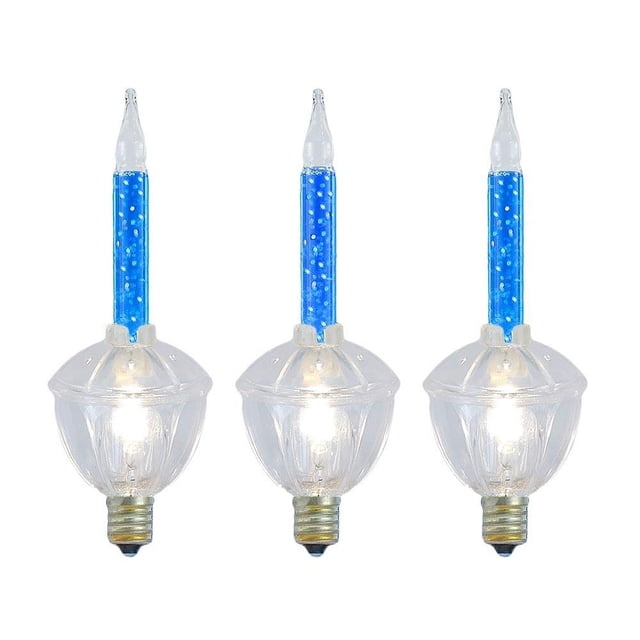 Paquete de 3 Bombillas de Burbuja con Brillantina Azul C7/E12