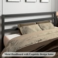 thumbnail image 4 of King Size Metal Platform Bed Frame with Headboard, Heavy Duty Steel Slat Support, Under-Bed Storage, No Box Spring Needed, Black, 4 of 8