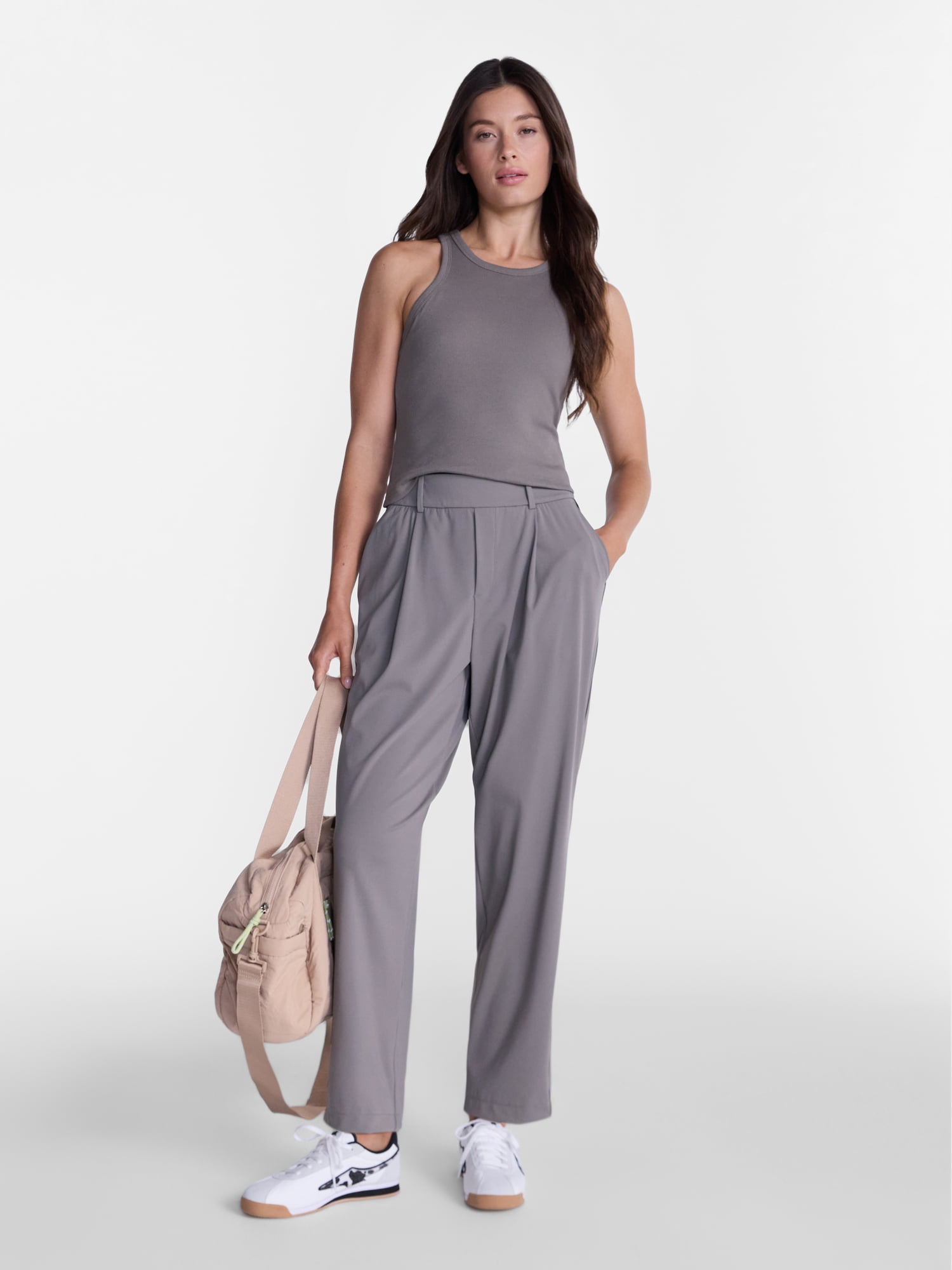 Avia Women's and Women's Plus Tapered Interlock Trousers, 27" Inseam, Sizes XS-4X