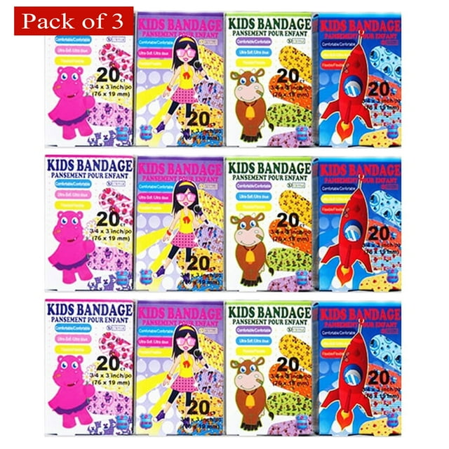 Aide Instantanée - Bandage pour Enfants (20 en 1 Paquet) (Lot de 3) par Purest