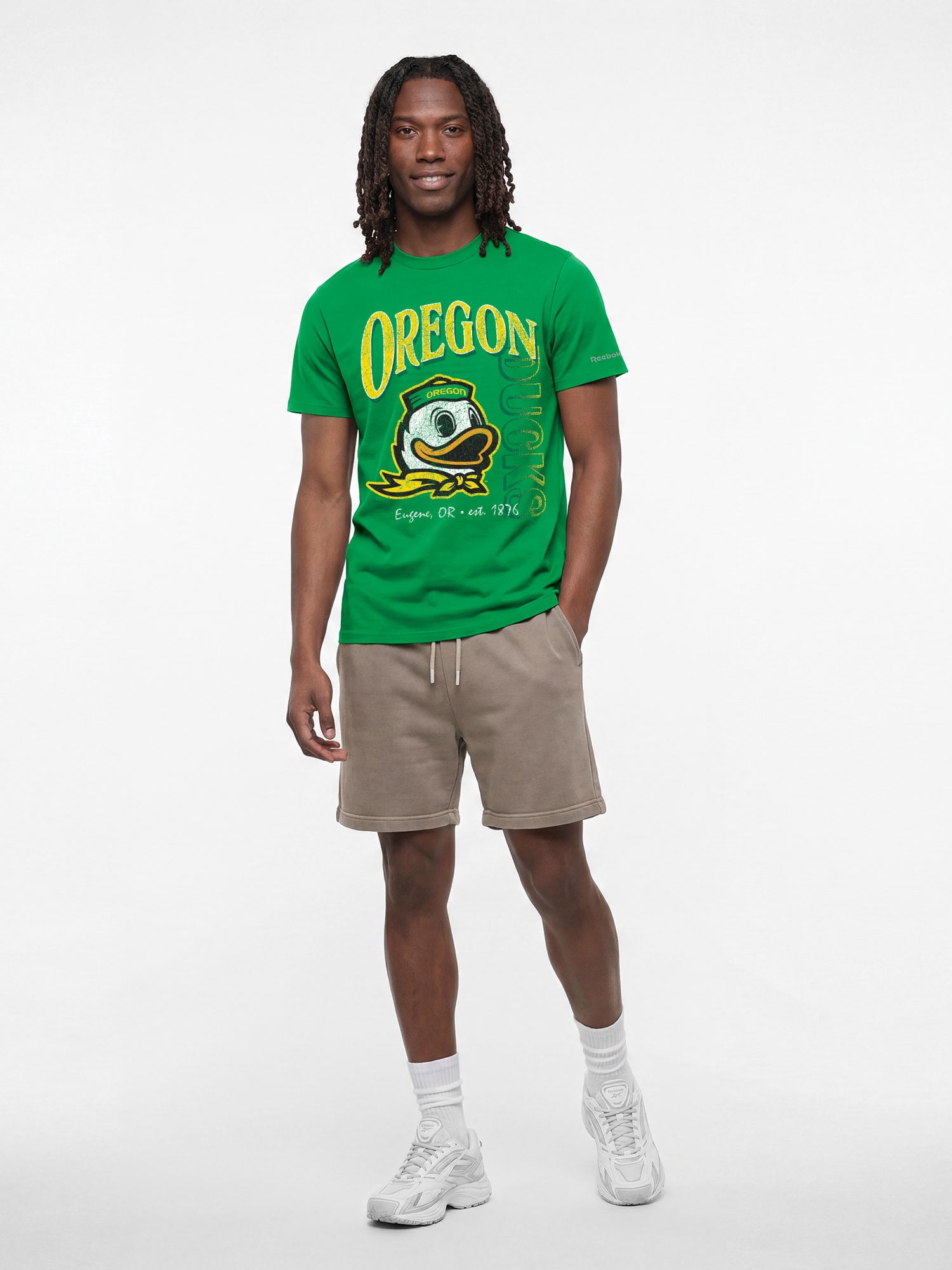 Oregon Ducks Reebok Mens Crew Neck Short Sleeve T-Shirt