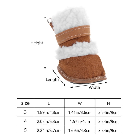 LOLIPPYY 2 Pairs Dog Snow Boots, Pet Short Winter Boots for Outdoor Activities, Pet Snowshoes