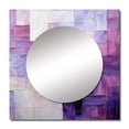thumbnail image 2 of Designart "Abstract Shapes With Lilac Lattices" Abstract Shapes Purple Large Square Mirror - Square Bedroom Mirror Printed Wall Decor - Modern Square Printed Wall Mirror Art, 2 of 5
