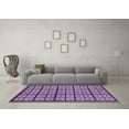 thumbnail image 3 of Ahgly Company Machine Washable Indoor Square Abstract Blue Modern Area Rugs, 4' Square, 3 of 4