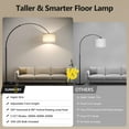 thumbnail image 6 of 82" Tall Arc Floor Lamps for Living Room, Large Floor Lamp with Length Adjustable, Modern Curved Floor Lamp, Corner Lamp for Dining Room, Office, Black, 6 of 13