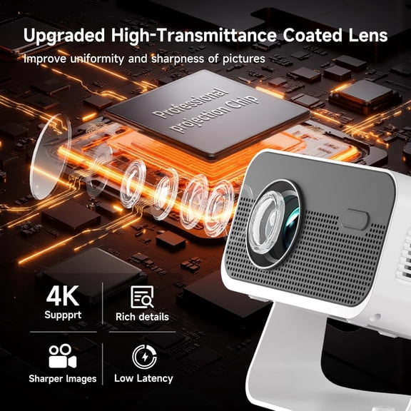 Projector with WiFi , 4K Support  TV Projector for Home Cinema & Gaming