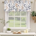 thumbnail image 2 of 2 Pack Valances for Window, Grey Orange Botanical Short Curtains for Kitchen Bedroom Living Room, Watercolor Spring Floral Summer Leaf Rod Pocket Small Window Treatment Valance Drapes 42 x 18 Inch, 2 of 8