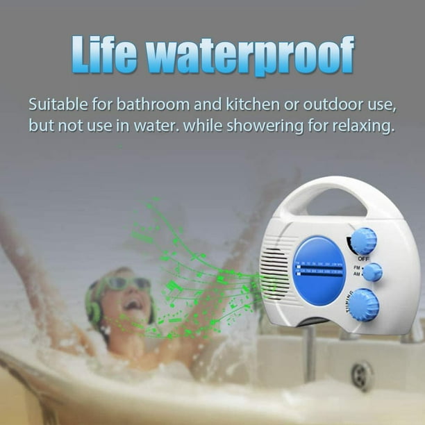 Waterproof Shower Radio Wireless Portable Radio Am/FM Wall Hanging