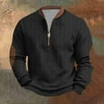 thumbnail image 6 of MELDVDIB Mens Sweaters Half-Zip Knit Lined Vintage Printed Oversized Fall Winter Long Sleeve Shirts Fashion Casual Pullover Tops, 6 of 6