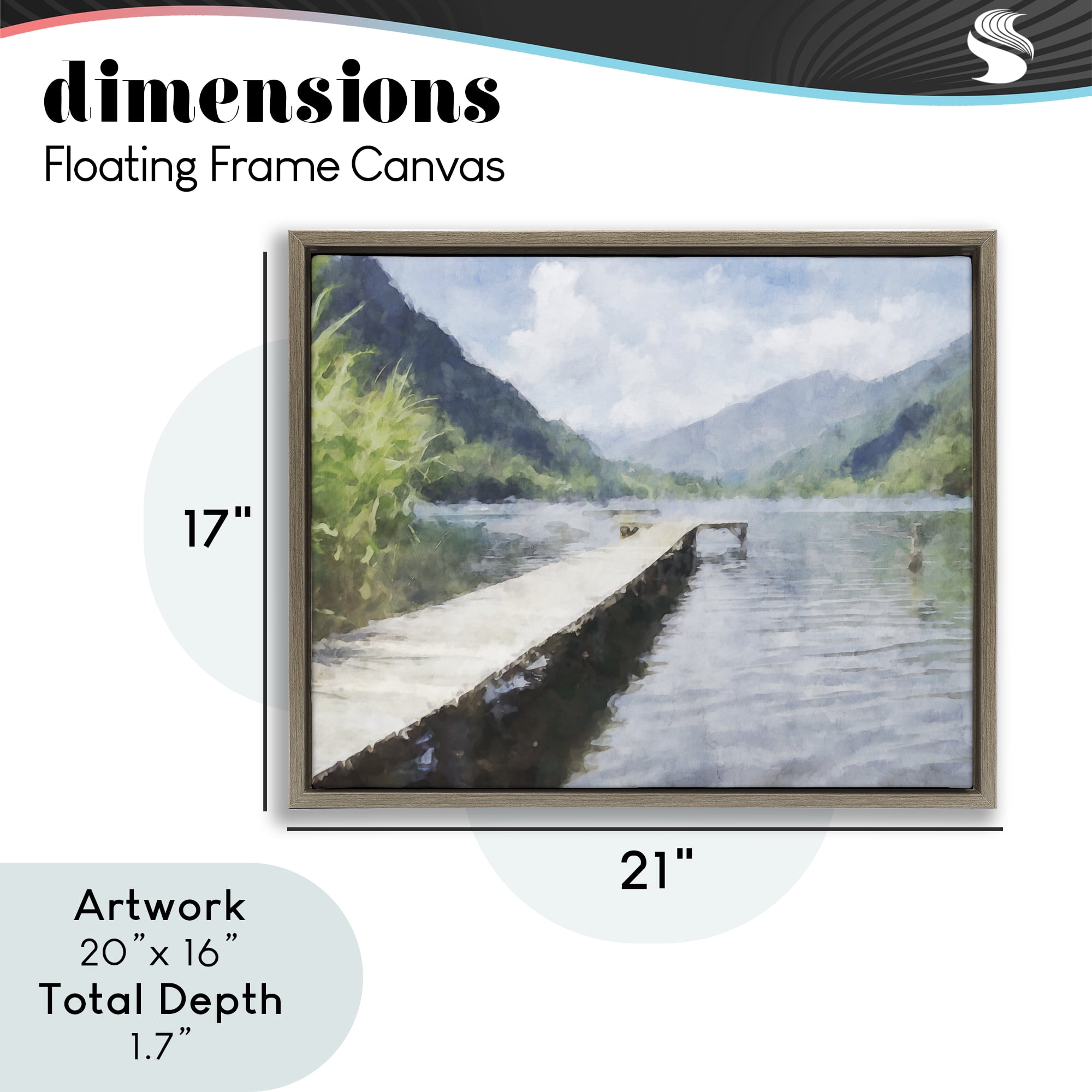 Stupell Industries Dappled Lake Dock Brown Framed Floater Canvas Wall Art, design by Kim Curinga
