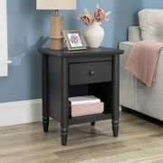 My Texas House Monroe 1-Drawer Nightstand with USB and Outlet, Black Oak Finish