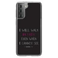 thumbnail image 1 of DistinctInk Clear Shockproof Hybrid Case for Galaxy S21+ PLUS 5G (6.7" Screen) - TPU Bumper, Acrylic Back, Tempered Glass Screen Protector - 2 Corinthians 5:7 - Walk By Faith Even When Cannot See, 1 of 2