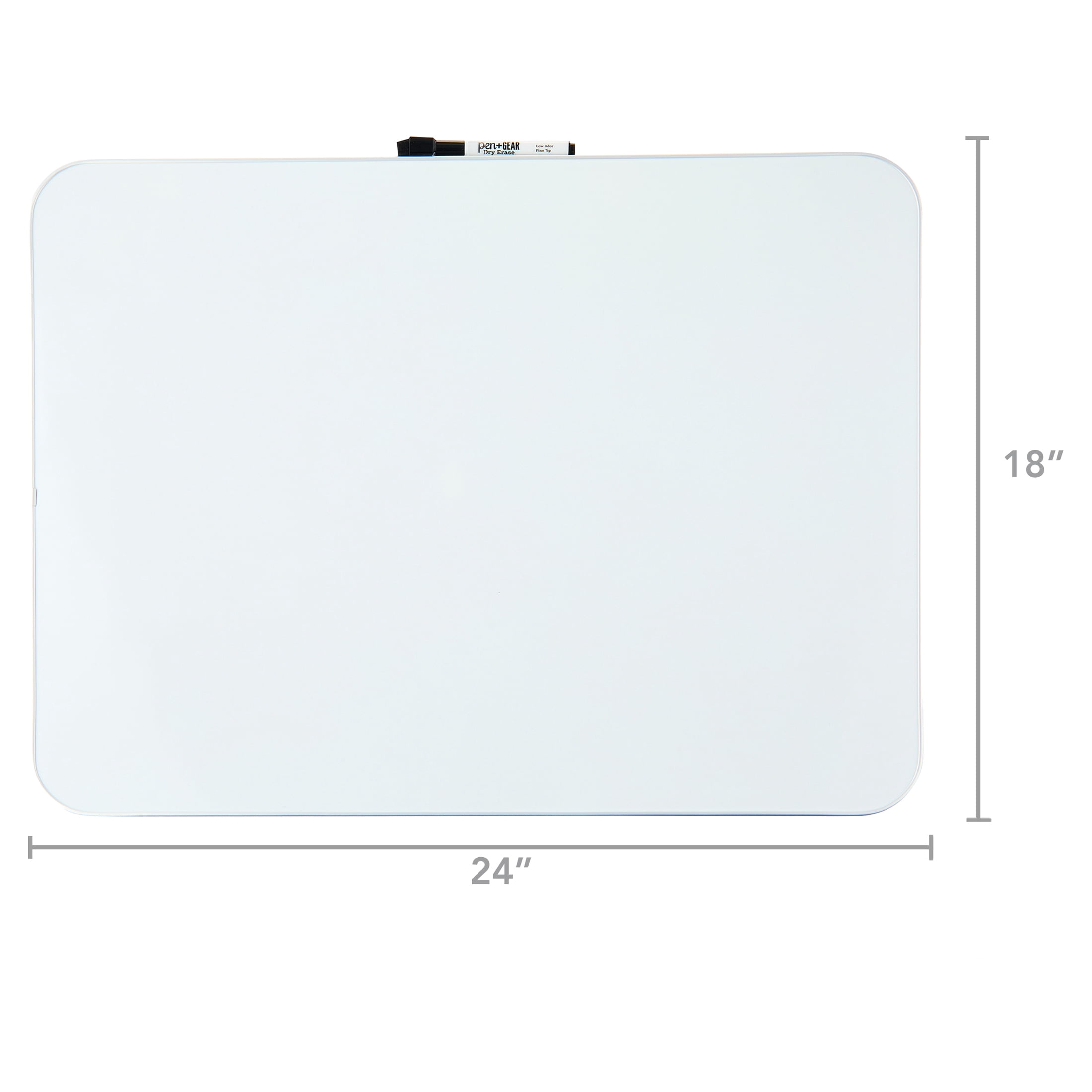 Pen+Gear Magnetic Dry Erase Board with Dry Erase Marker and 2 Magnets, White, 17" x 23"