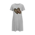 thumbnail image 4 of Chemise de Nuit Courte pour Femmes, Robe de Nuit Grande Taille avec Imprimé Poitrine, Chemise de Nuit à Manches Courtes Coupe Ample, Pyjama Décontracté à Col Rond pour Dormir et Se Détendre, 4 of 6
