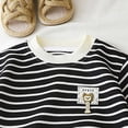 thumbnail image 7 of mgoYE Baby Boy Clothes 12-18 Months Boy Boy Girls Toddler Summer Outfit Striped T-shirt Soft Toddler Boy Summer Clothes 6 12 18 Months 2 3 4 5 T Short Set(Black,18-24 Months), 7 of 7